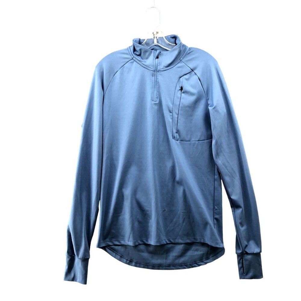 ASOS Active 1/4 Zip Long Sleeve Shirt Mens M Blue Thumbholes Athletic Outdoors